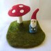 toadstool playscape - needle felted - in stock and ready to ship