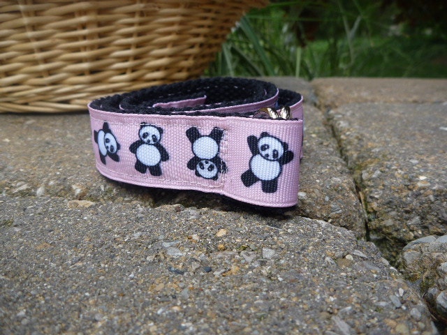 Panda Bear Belt with Webbing Black, White and Pink
