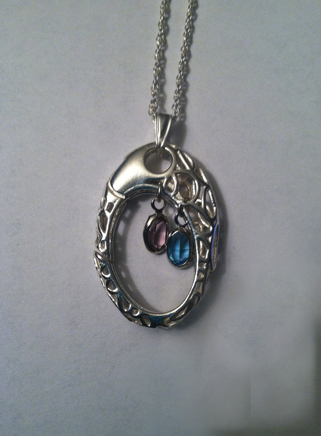 Sterling Silver Lattice Wedding Ring / Band Holding Pendant