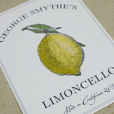 Custom Limoncello or Lemon Canning Labels