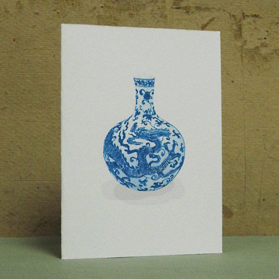 CHINOISERIE MING VASE Greeting Cards - Note Card Set