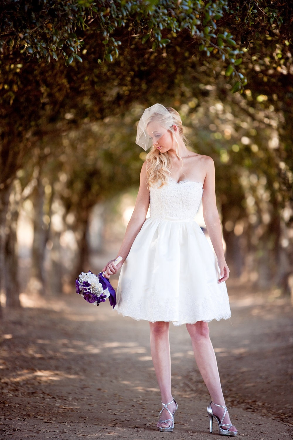 Annabelle- Knee Length Wedding Dress, Repception Dress, Garden Wedding