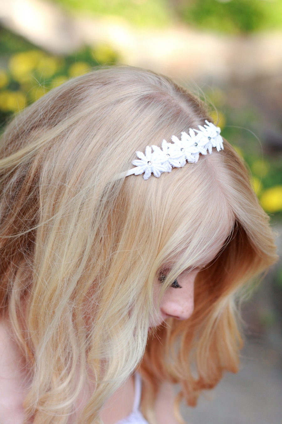 Daisies Headband, White Bridal Accessorie Wedding, Bridal Fascinator, Headpiece