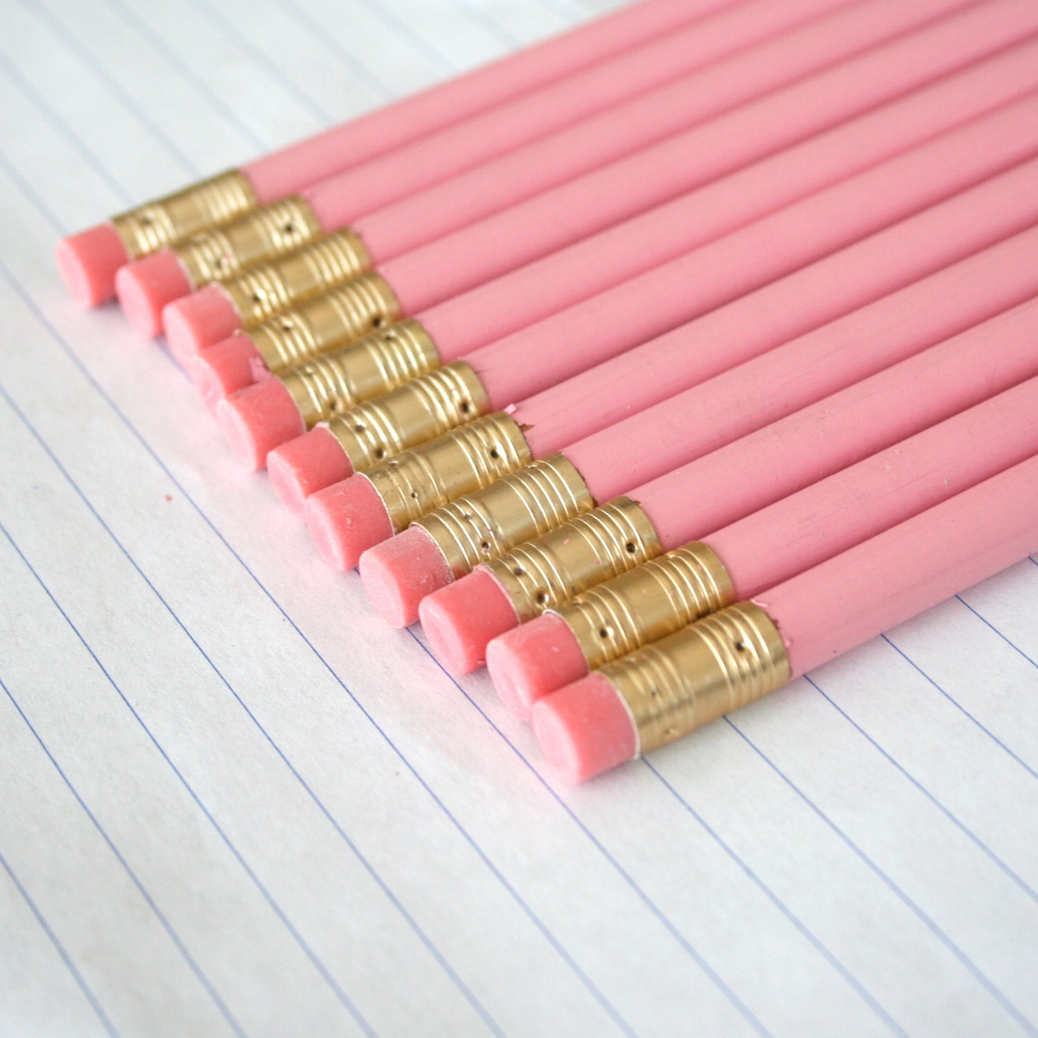 Bye bye pencils 12 imperfect pastel pink pencils. back to school supplies