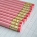 12 imperfect pastel pink pencils. plain pencils for test taking, essay writing, diary entries, and doodling... back to school supplies