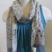 Handwoven Silver and Gray Checkered Scarf - Daw 25