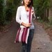 Handwoven Maroon and White Hippie Bag - Len Say 1