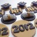 Custom Order for Rebecca, Graduation 2012, Cupcake or Cookie Topper, Edible Fondant with Matching Liners