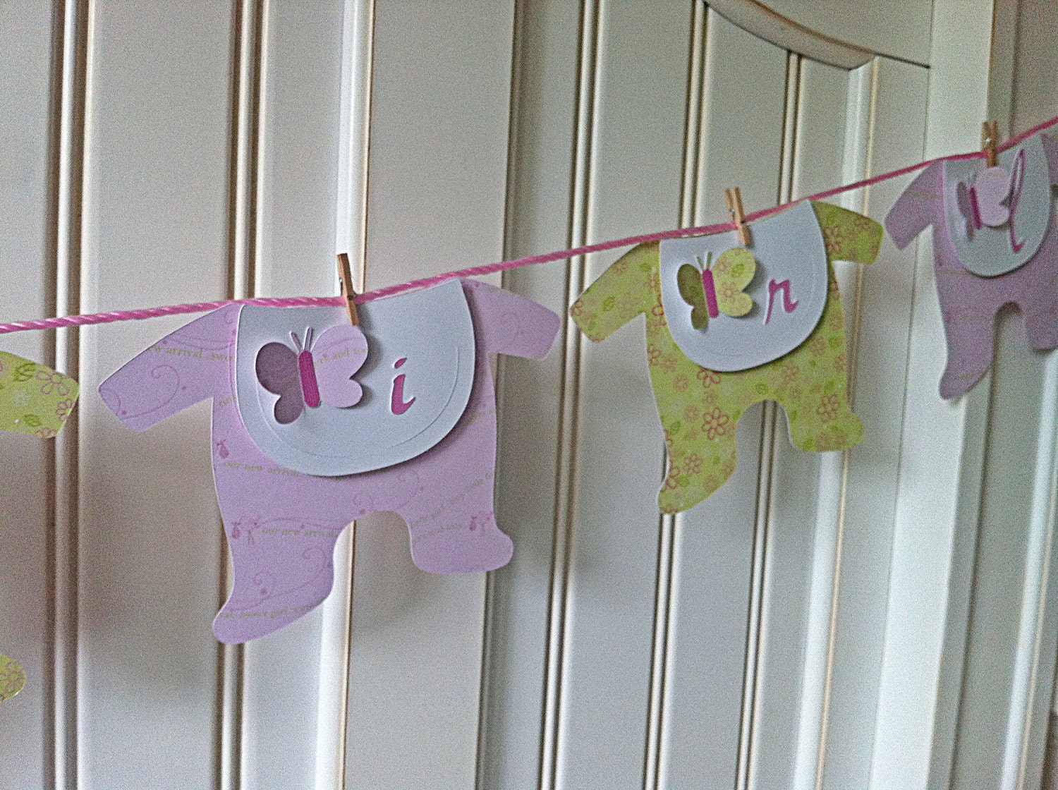 Pink and soft Green Baby Shower Banner