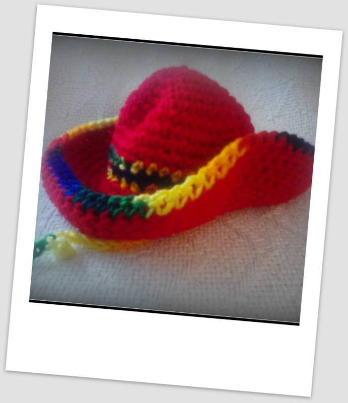 Baby Crochet Mexican Sombrero and Diaper Cover Set 0-6 Mon