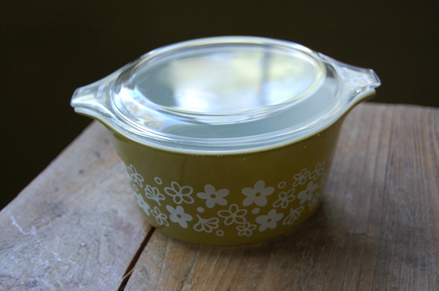 Vintage Crazy Daisy / Spring Blossom Pyrex One Quart Covered Mini Casserole Dish
