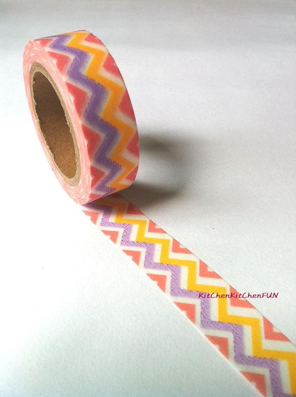 Japanese Masking Tape Washi Tape Zigzag Purple by weXstore