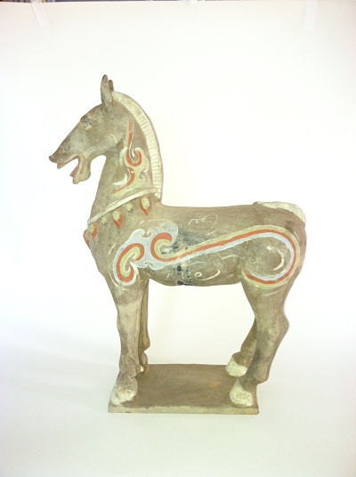Vintage Chinese Painted Terracotta  Horse (SALE)