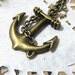 vintage style antiqued brass Sailor anchor necklace