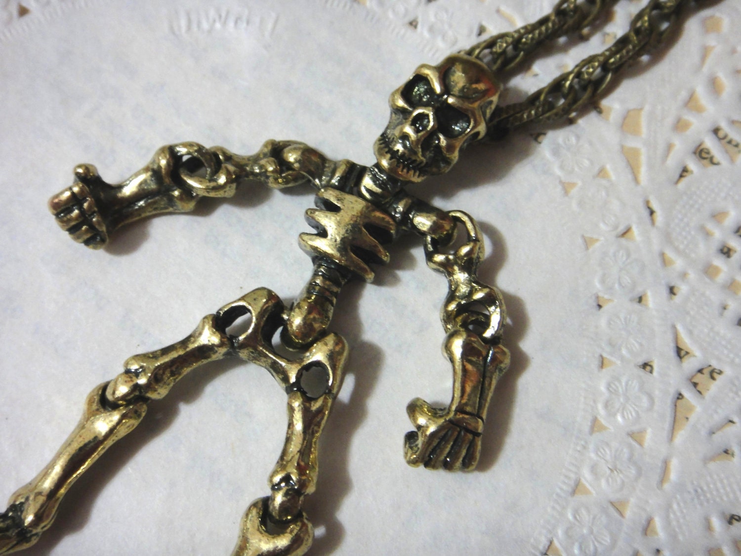 Steampunk Skeleton MAN Necklace - movable joints