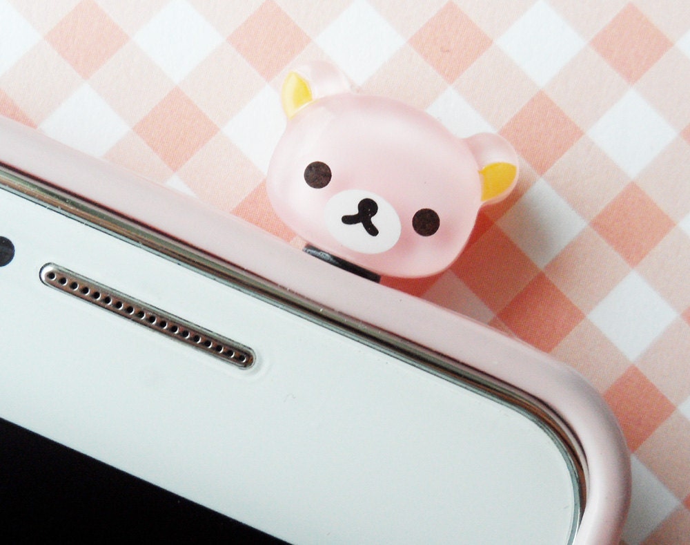 Teddy(Double Faced) earphone plug - PINK