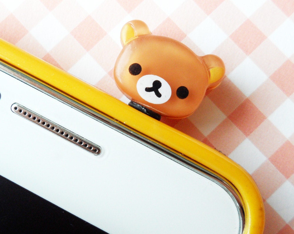 Teddy(Double faced) earphone plug - BROWN