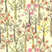 Lauren Child Tuesday Trees Liberty of London Fat Eighth, pink, red and yellow tree Liberty print