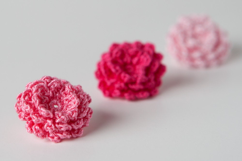 Crochet Pattern Mini Roses Flowers 3D PDF Instant Download