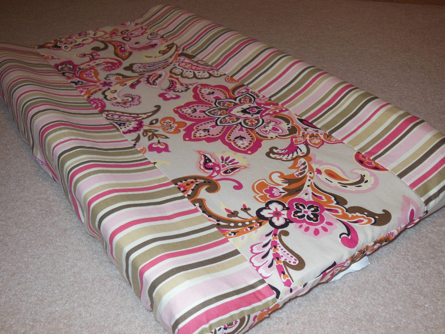 Ready To Ship  Changing pad cover Waverly Pink Green