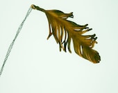 Short Plated Feather Pendant
