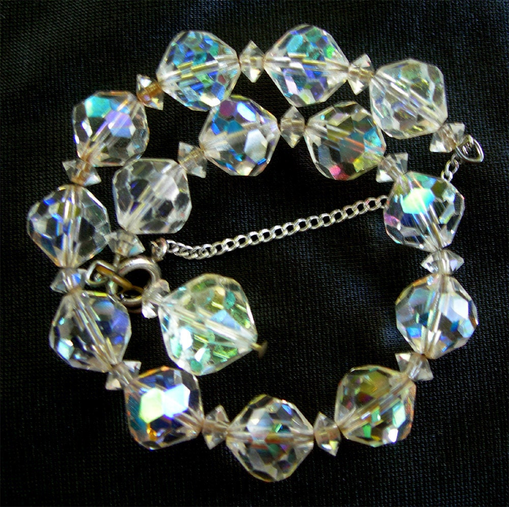 Gorgeous AB Crystal Wrap Bracelet With Safety Chain