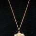Reserved - Lion's Head Pendant Necklace with Red Dangles