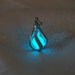 Mermaid's Magic "White Gold" - Ultra Ocean Blue Glow in the Dark Pendant with Glowing Essence of the Sea - White Gold Plated