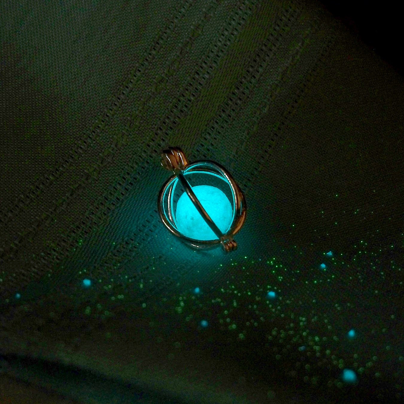 Kaged Magic - Silver Cage Style Pendant with Removable Glow in the Dark Sphere - Magic Made Elegant