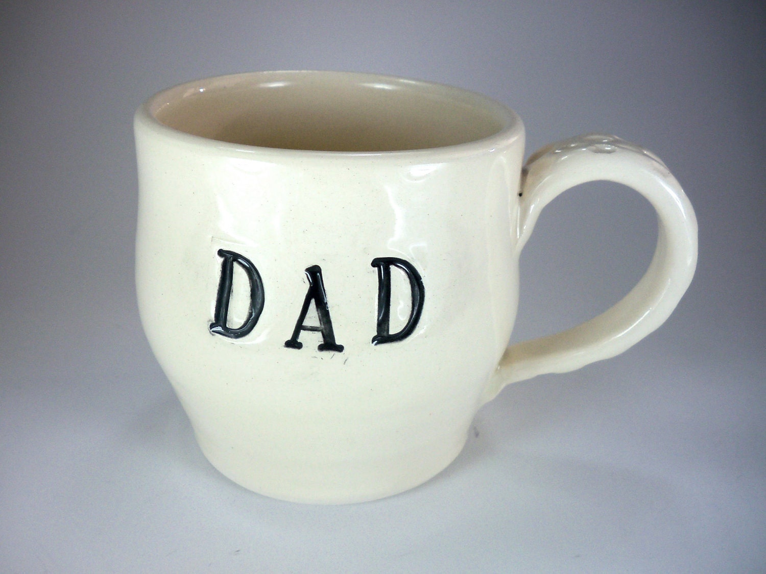 DAD Coffee Cup, Mug, Black and White Hand Made Pottery, Ready to Ship, Gift Boxed