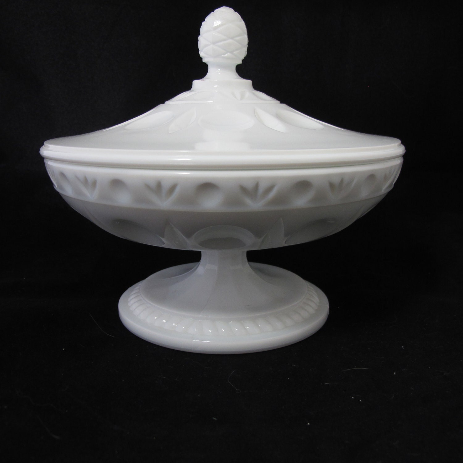 Vintage Milk Glass Pedestal Candy Dish