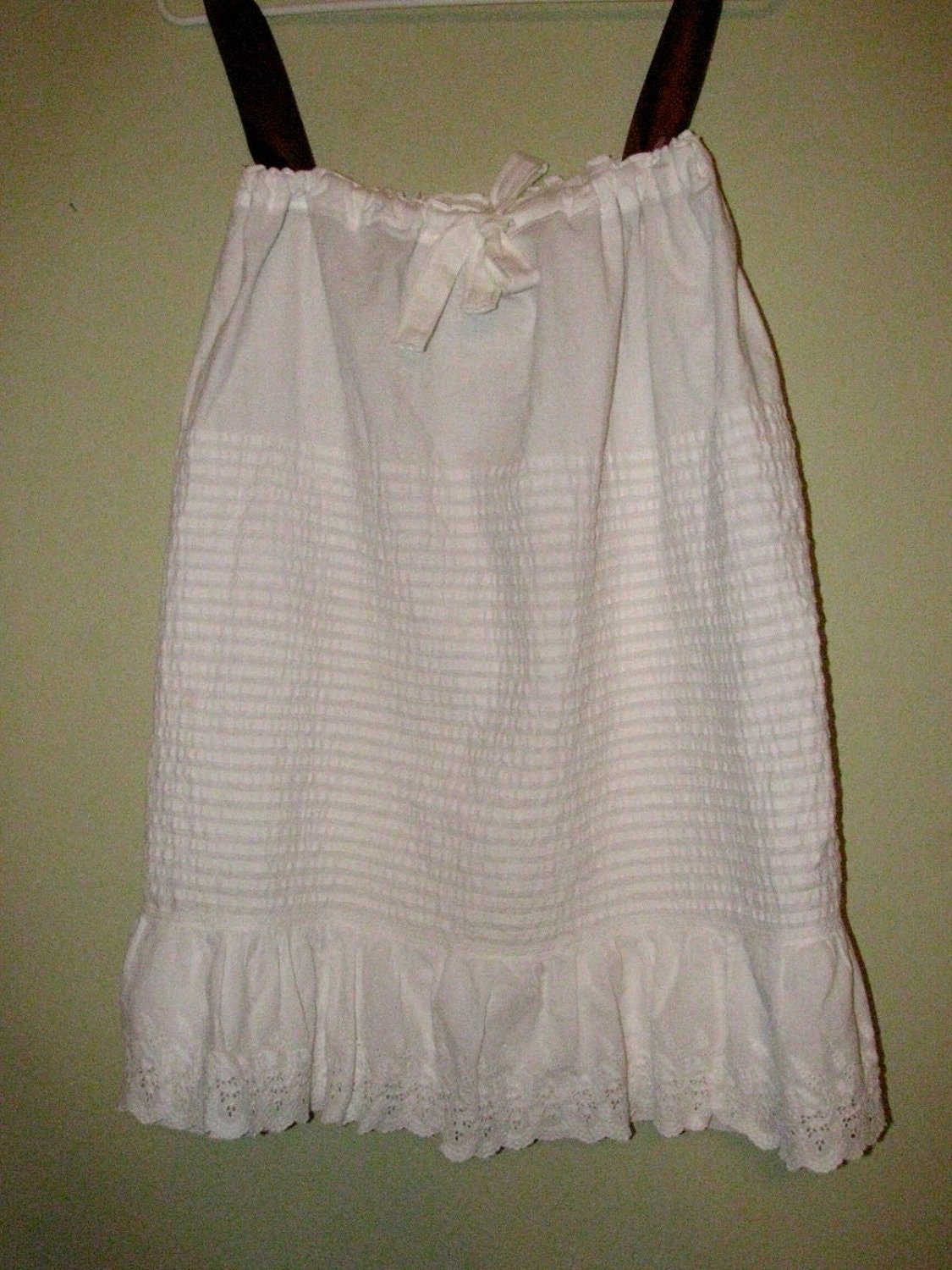 White Ruffle Skirt Made From Vintage Pettiskirt, Size small