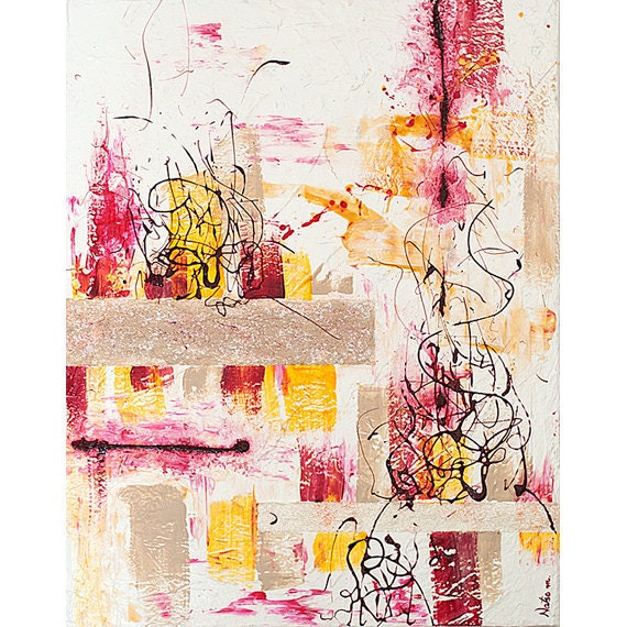 Painting : Abstract Acrylic original painting (22x28) - Organic I
