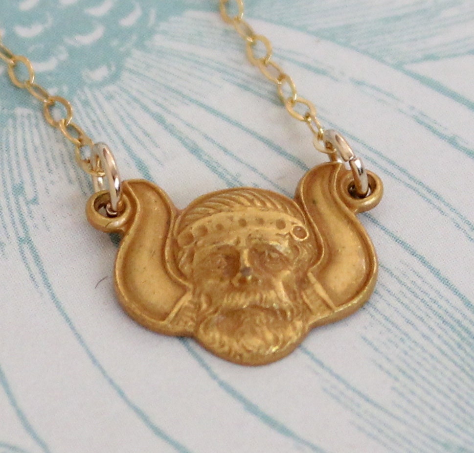 Sale. Vintage Gold Viking Necklace