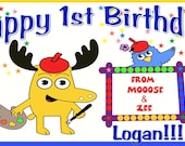 Moose & Zee Personalized Vinyl Custom Birthday Banner with a "free" DIY Thank You Note