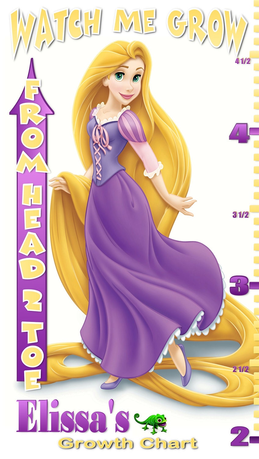 Disney's Tangled "Rapunzel" Personalized Custom Growth Chart banner