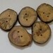 Handmade Wood Buttons x 5 - 4.5cm wide, Handmade from Damson Fruitwood