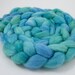 BFL Roving Aqua - Luxury Spinning Fiber - BFL Cashmere Silk- Wriggle 100g