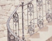 Waiting for the Moment - Stairs, Stones and Wrought Iron Hand Rail 5x7 - BelAtelier