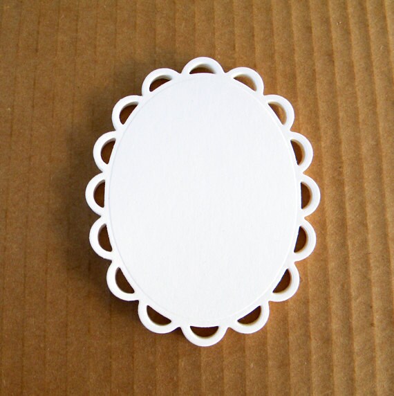 Lace Scalloped Oval Doily Die Cuts set of 12 by UniquesStashNStuff