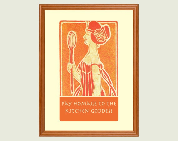 Kitchen Goddess art nouveau print 11x14