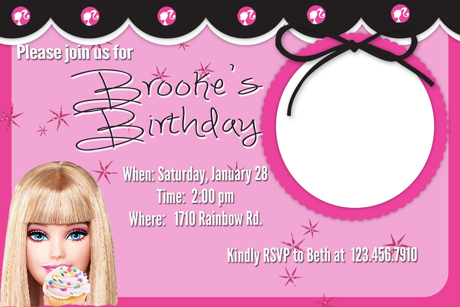 40th Birthday Ideas: Birthday Invitation Barbie Template 40th Birthday Ideas: Birthday Invitation Barbie Template
