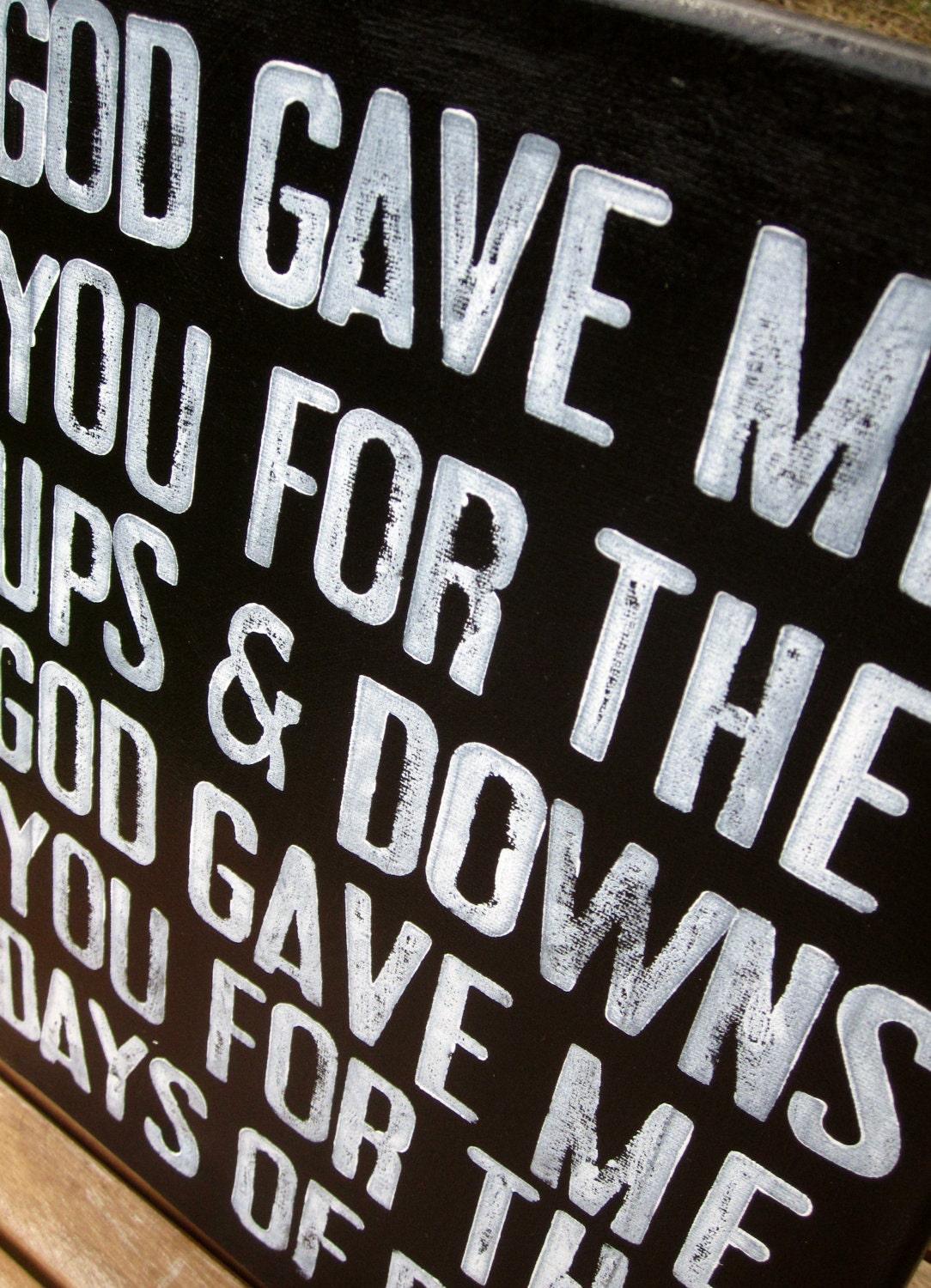 11x14 "God gave me you" Blake Shelton - Lyrics, urban word art