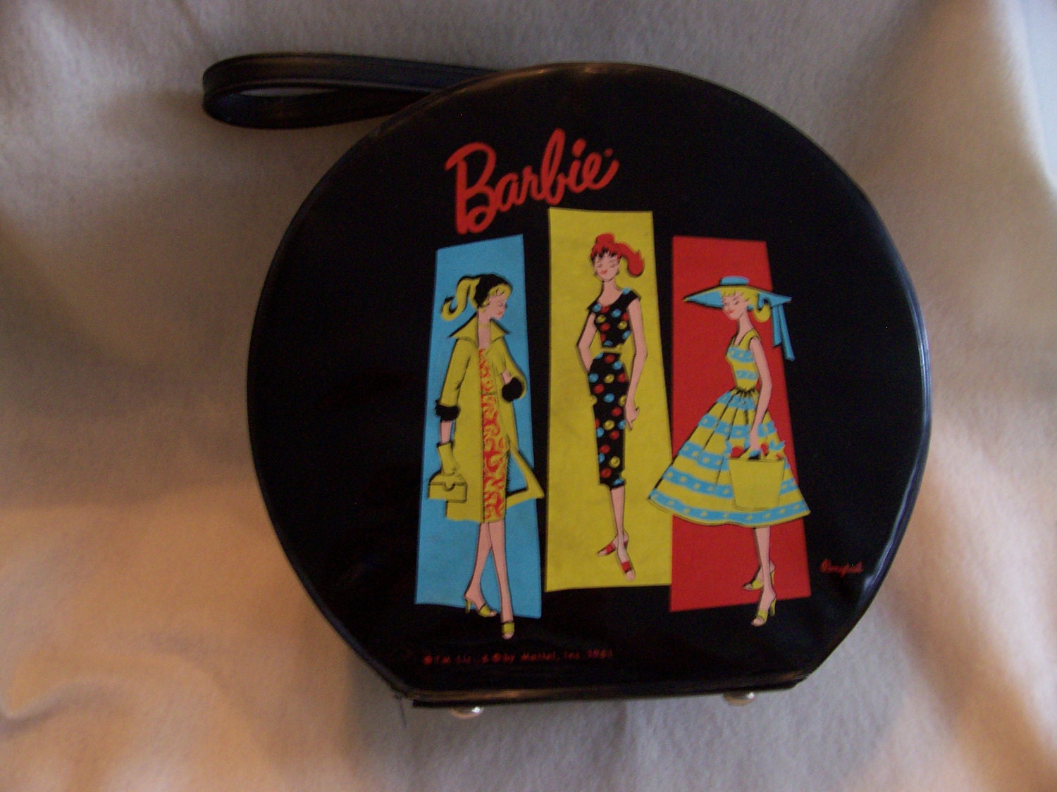 vintage blue barbie case