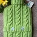 Hand knitted Lime green hot water bottle cover
