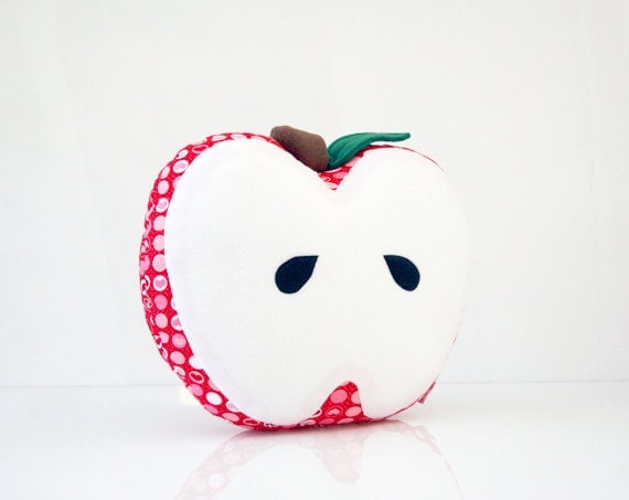 Sale - 60% Off - Apple Pillow with Heart Pattern