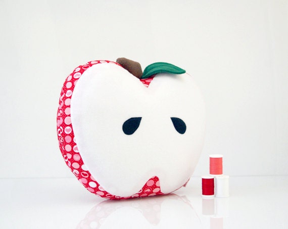 Sale - 60% Off - Apple Pillow with Heart Pattern