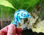 Original Illustration Happy Dugong Brooch