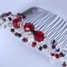 wedding hair comb, bridal headpiece, crystals quartz garnet swarovski. sweet sixteen, quinceanera