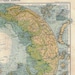 North Pole Antique Map  Arctic Sea  Exploring Expeditions 1914